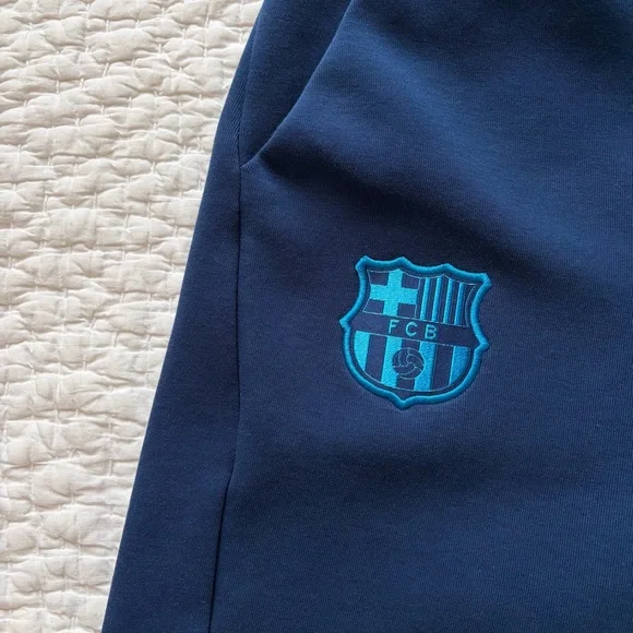 Nike Sweatpants - FC Barcelona Tech Fleece Training Pants - Mens Blue Track Pant - Picture 4 of 8